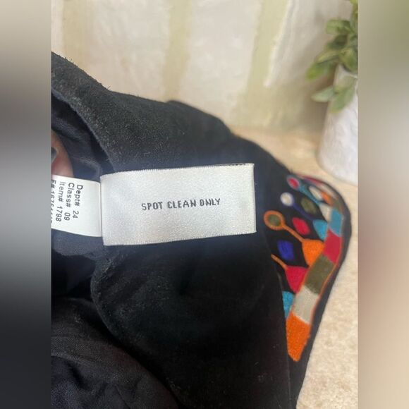 Embroidered (colorful) Bohemian hobo crossbody leather bag - Picture 4 of 8